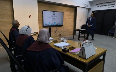 مناقشة رسالة ماجستير حول تطوير الشوارع التجارية المستدامة بقسم العمارة – جامعة بنغازي