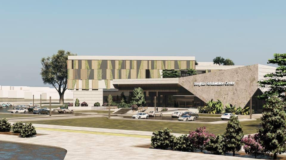 مشروع تخرج متميز بجامعة بنغازي: تصميم مركز متكامل للعلاج الطبيعي يعزز التعافي الجسدي والنفسي